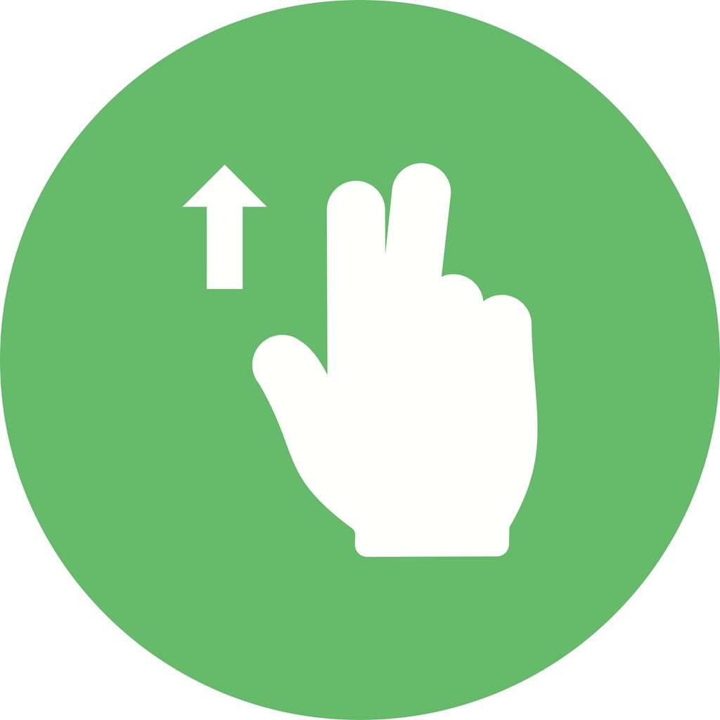 Two Fingers Up Flat Round Icon