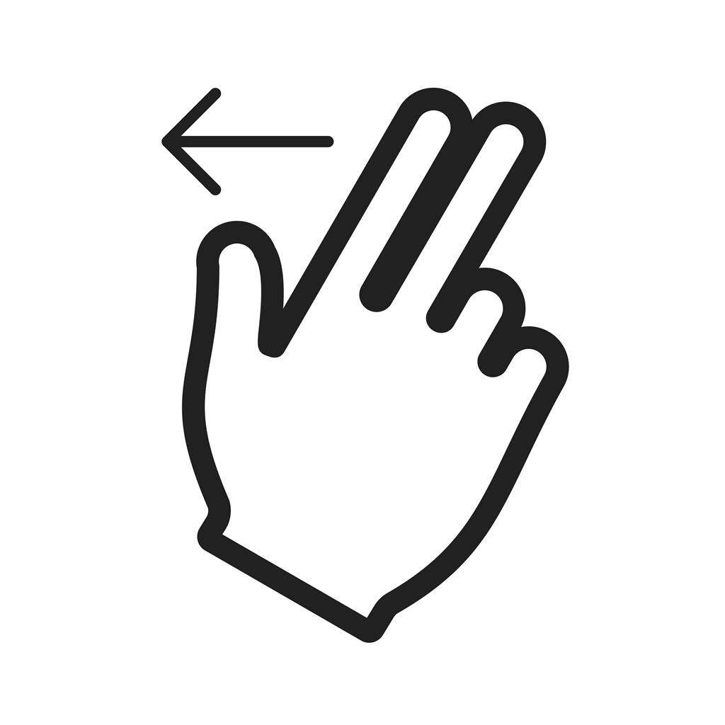 Two Fingers Left Line Icon