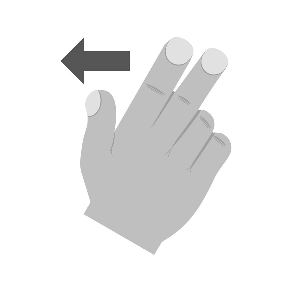Two Fingers Left Greyscale Icon