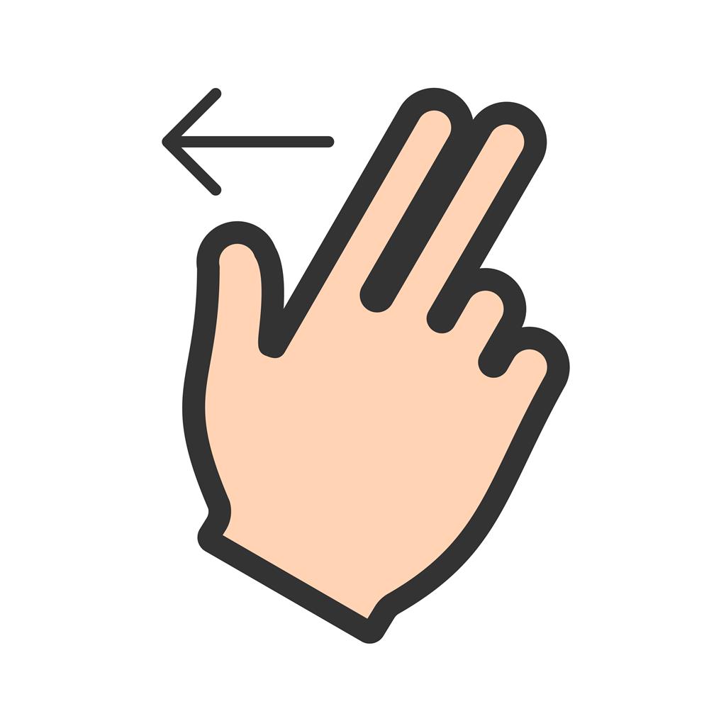 Two Fingers Left Line Filled Icon