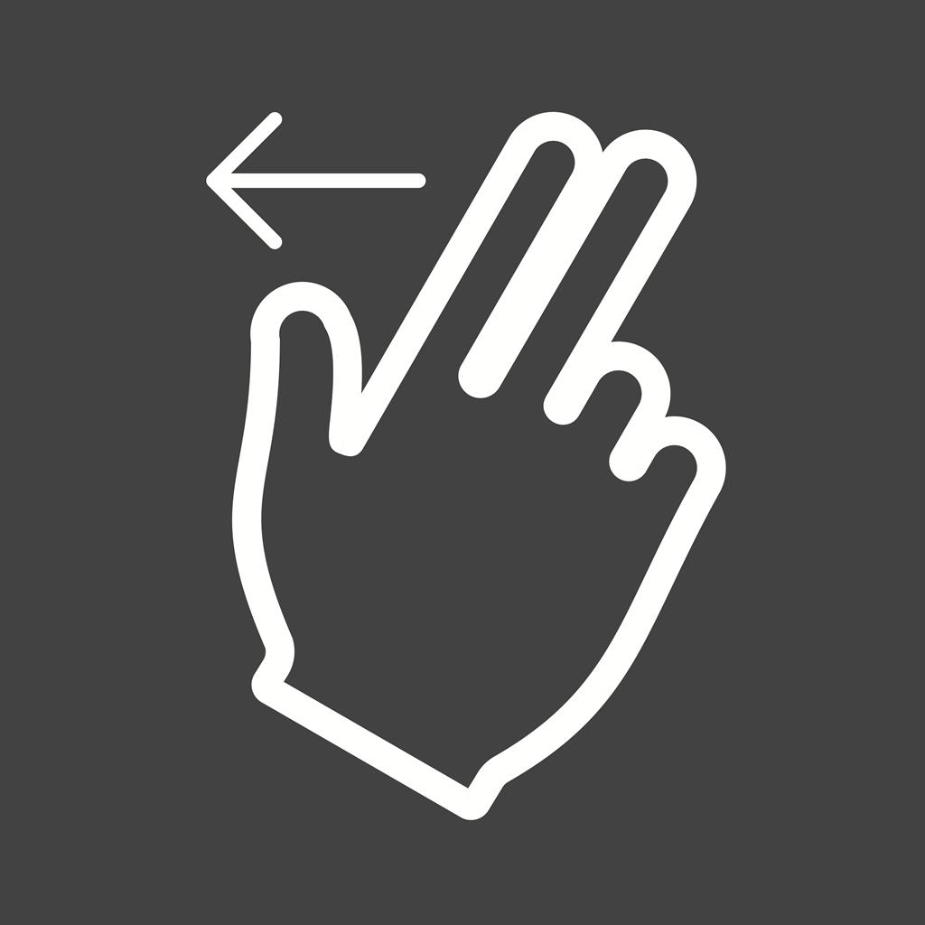 Two Fingers Left Line Inverted Icon