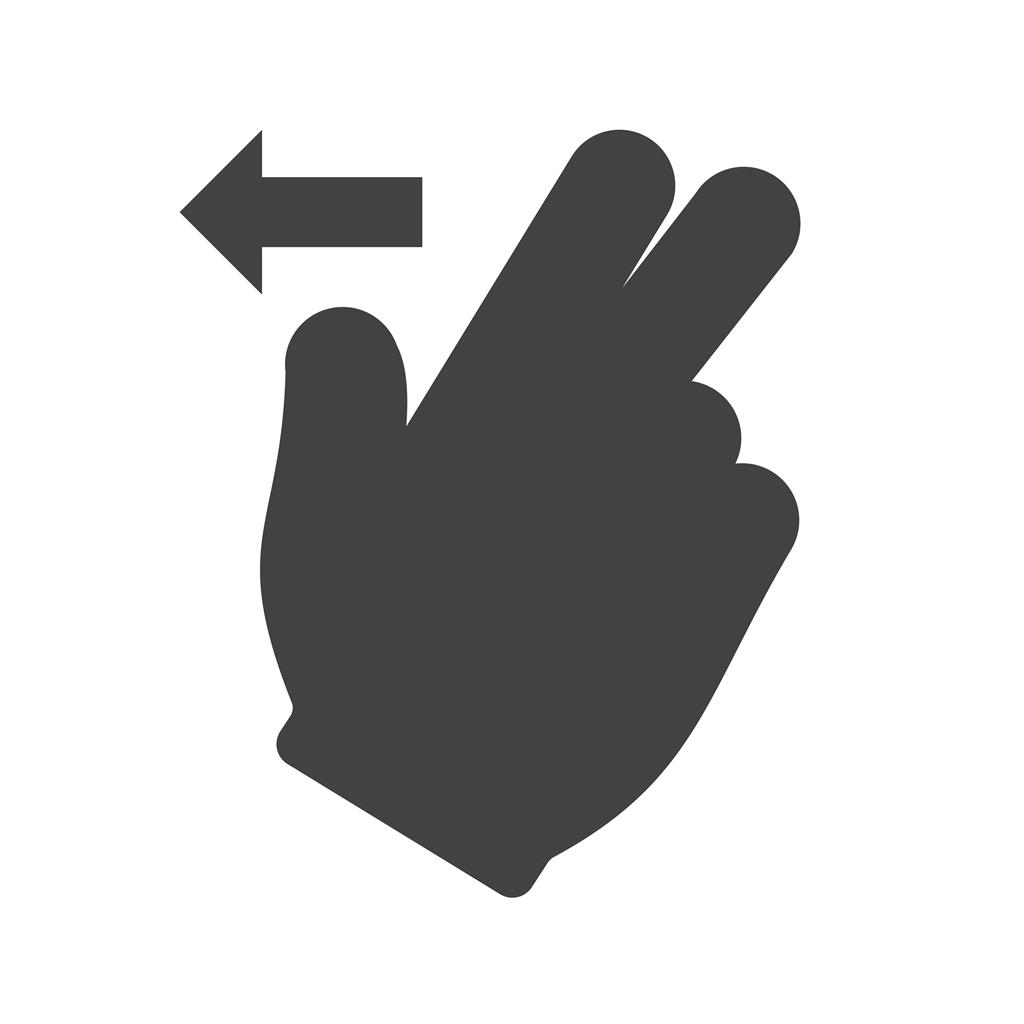 Two Fingers Left Glyph Icon