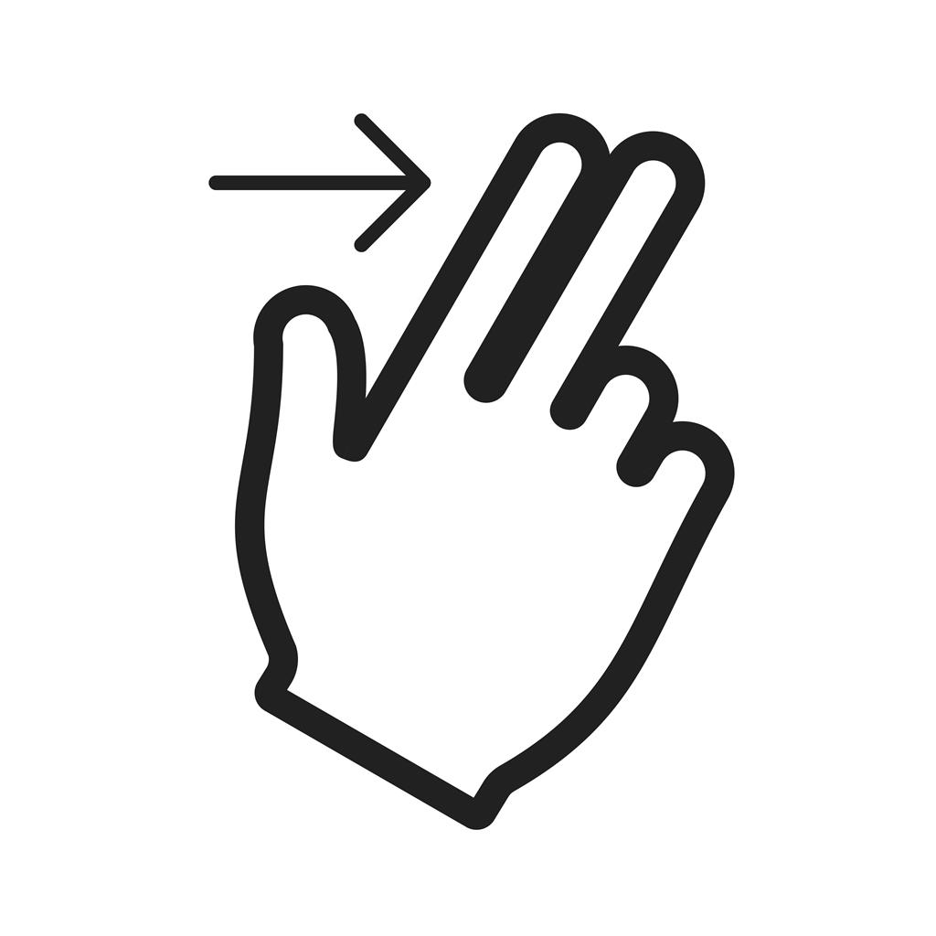 Two Fingers Right Line Icon