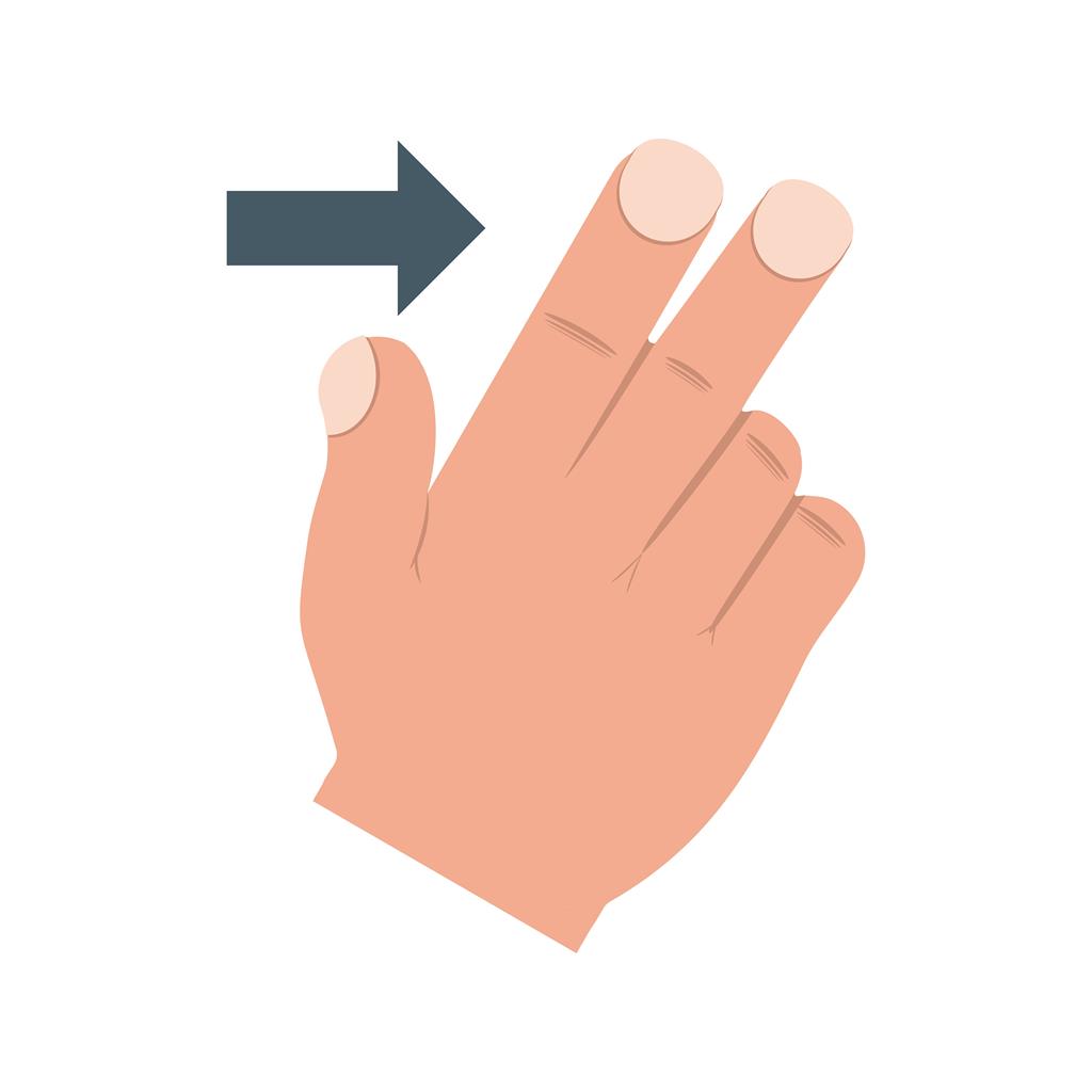 Two Fingers Right Flat Multicolor Icon