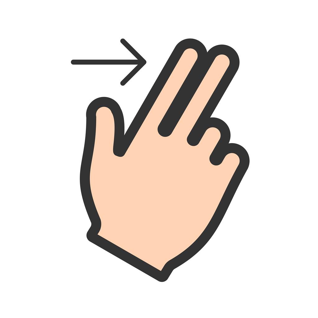 Two Fingers Right Line Filled Icon