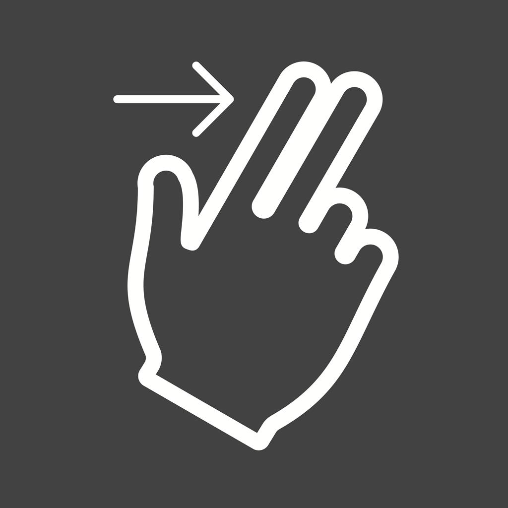 Two Fingers Right Line Inverted Icon