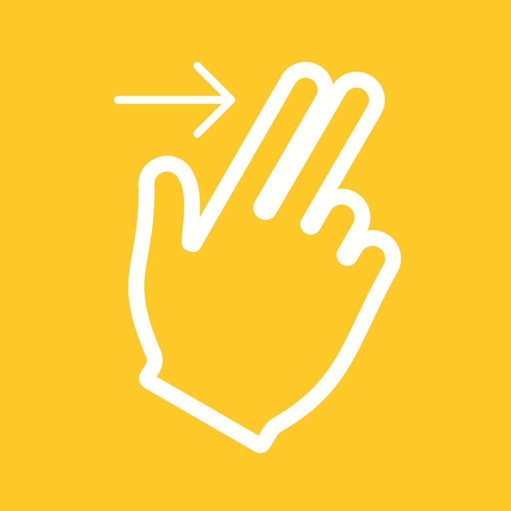 Two Fingers Right Line Multicolor B/G Icon