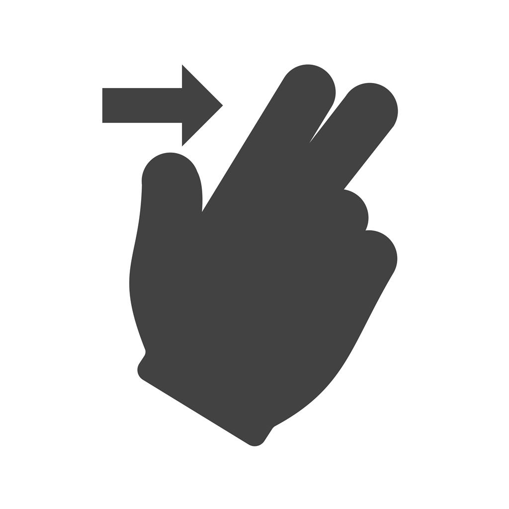 Two Fingers Right Glyph Icon