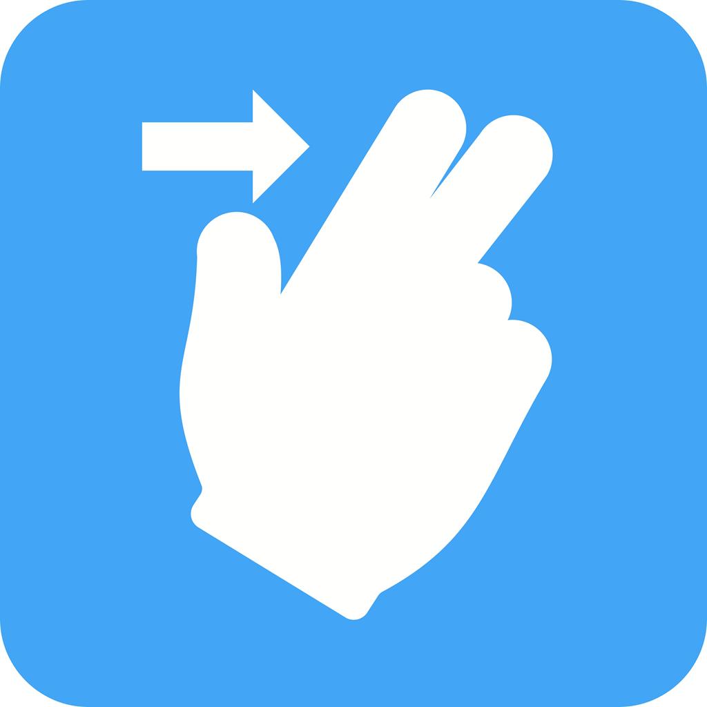 Two Fingers Right Flat Round Corner Icon