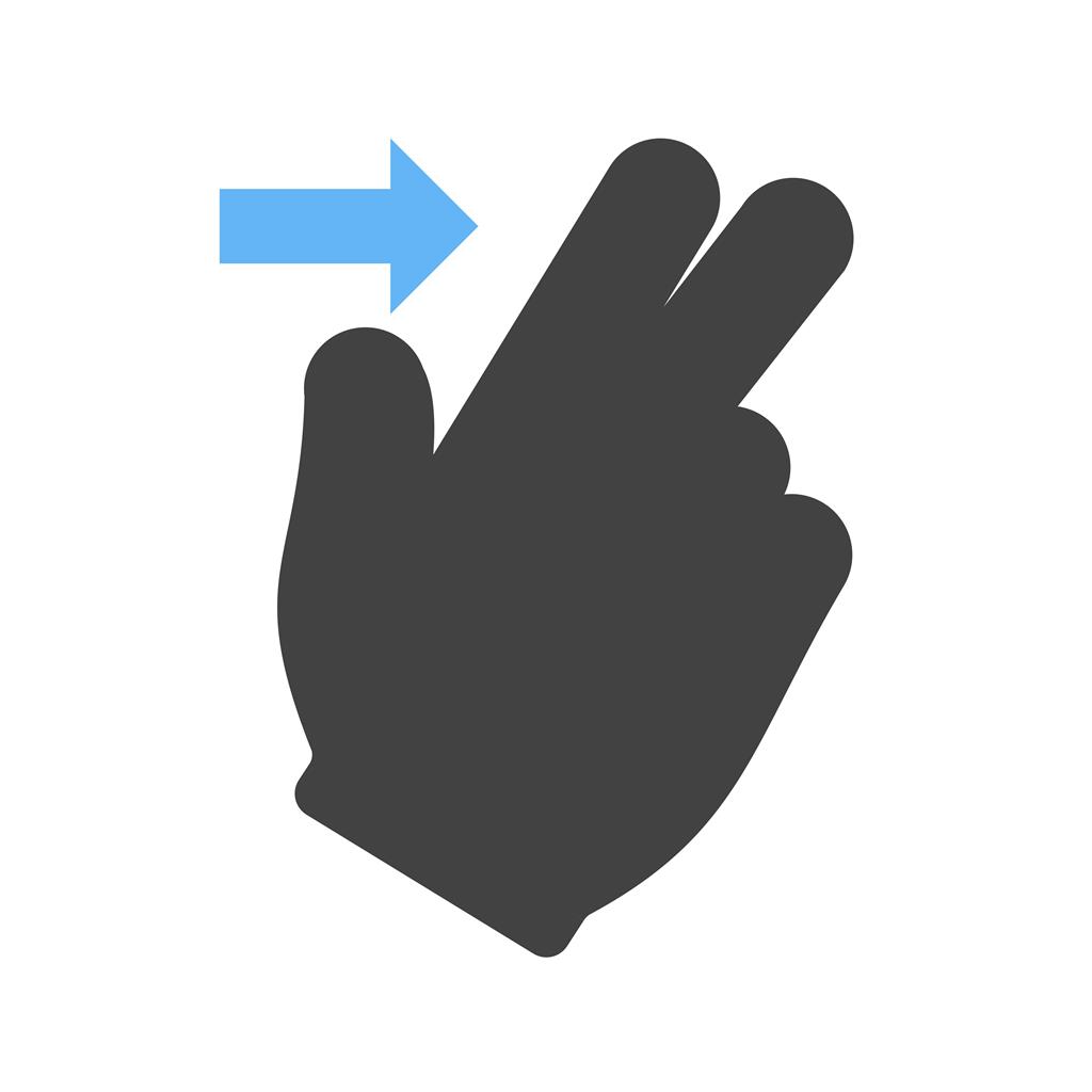 Two Fingers Right Blue Black Icon