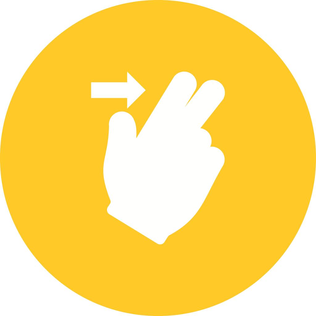Two Fingers Right Flat Round Icon
