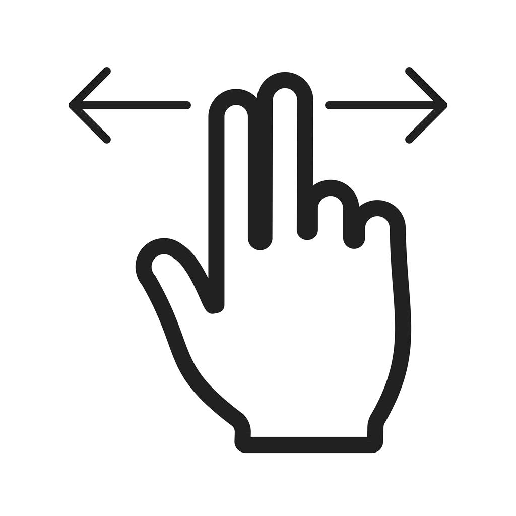 Two Fingers Horizontal Scroll Line Icon