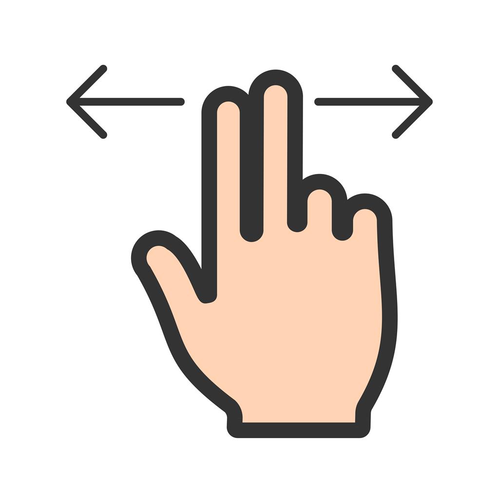 Two Fingers Horizontal Scroll Line Filled Icon