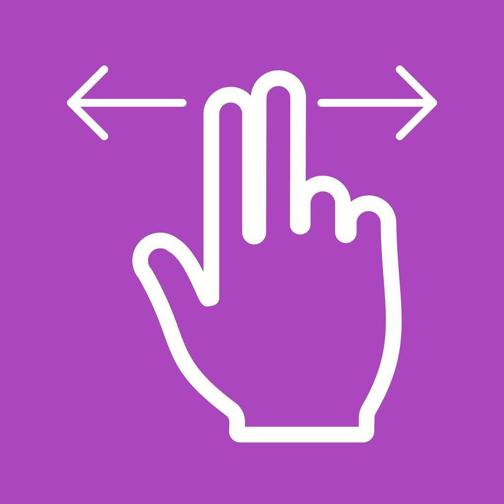 Two Fingers Horizontal Scroll Line Multicolor B/G Icon