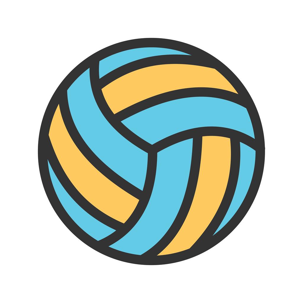 Volley ball Line Filled Icon - IconBunny