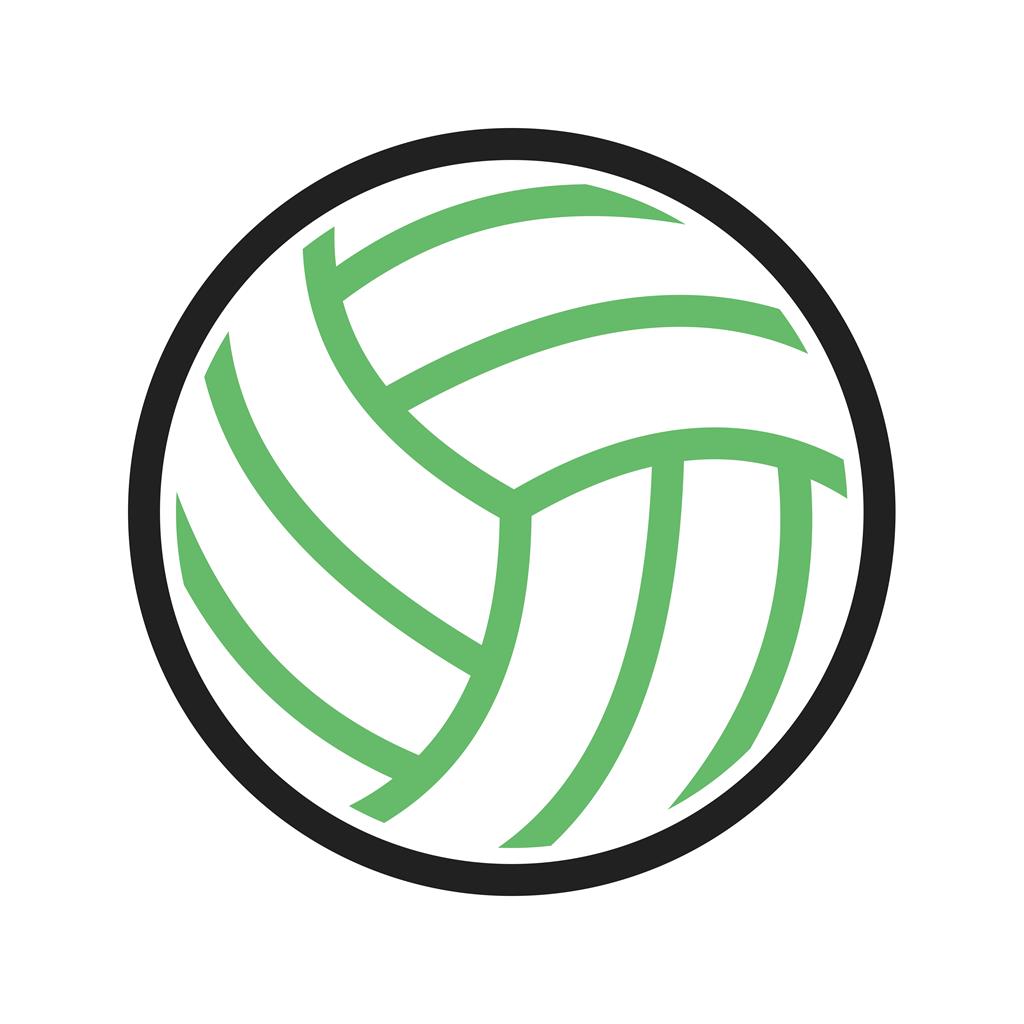 Volley ball Line Green Black Icon - IconBunny
