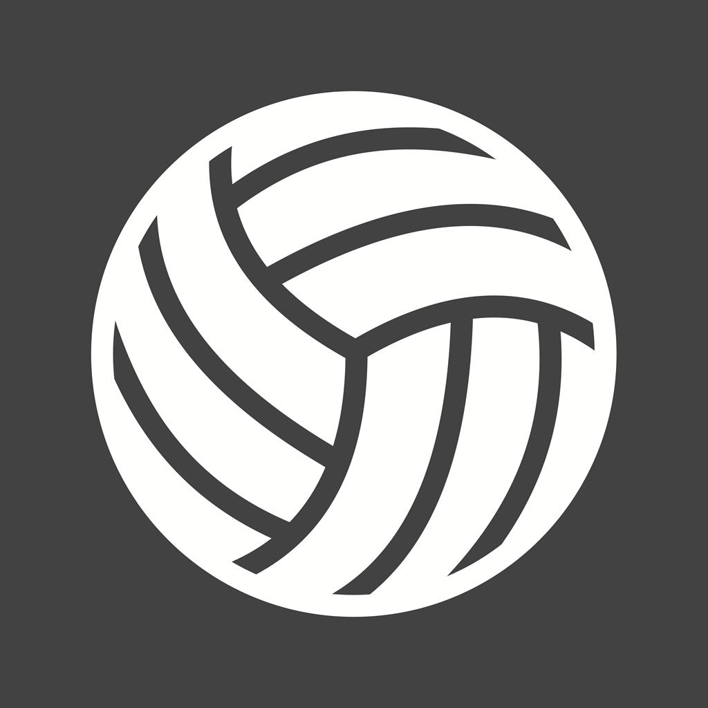 Volley ball Glyph Inverted Icon - IconBunny