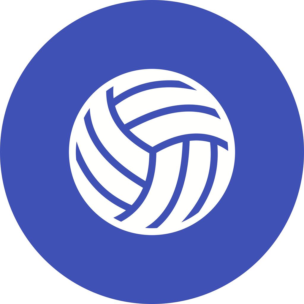 Volley ball Flat Round Icon - IconBunny