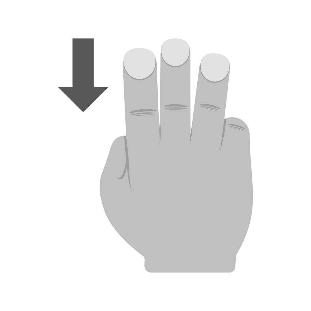 Three Fingers Up Greyscale Icon