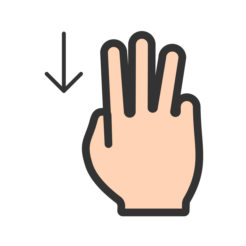 Three Fingers Up Line Filled Icon