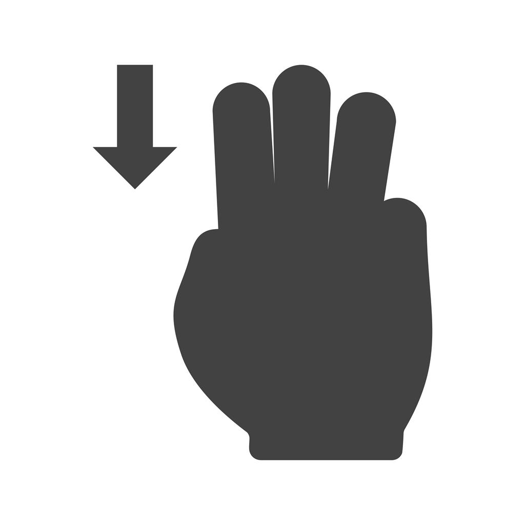 Three Fingers Up Glyph Icon