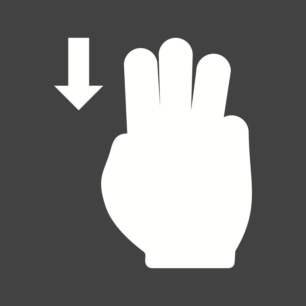 Three Fingers Up Glyph Inverted Icon
