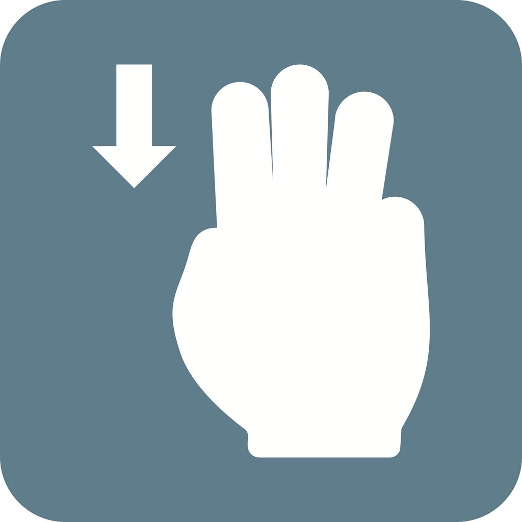Three Fingers Up Flat Round Corner Icon