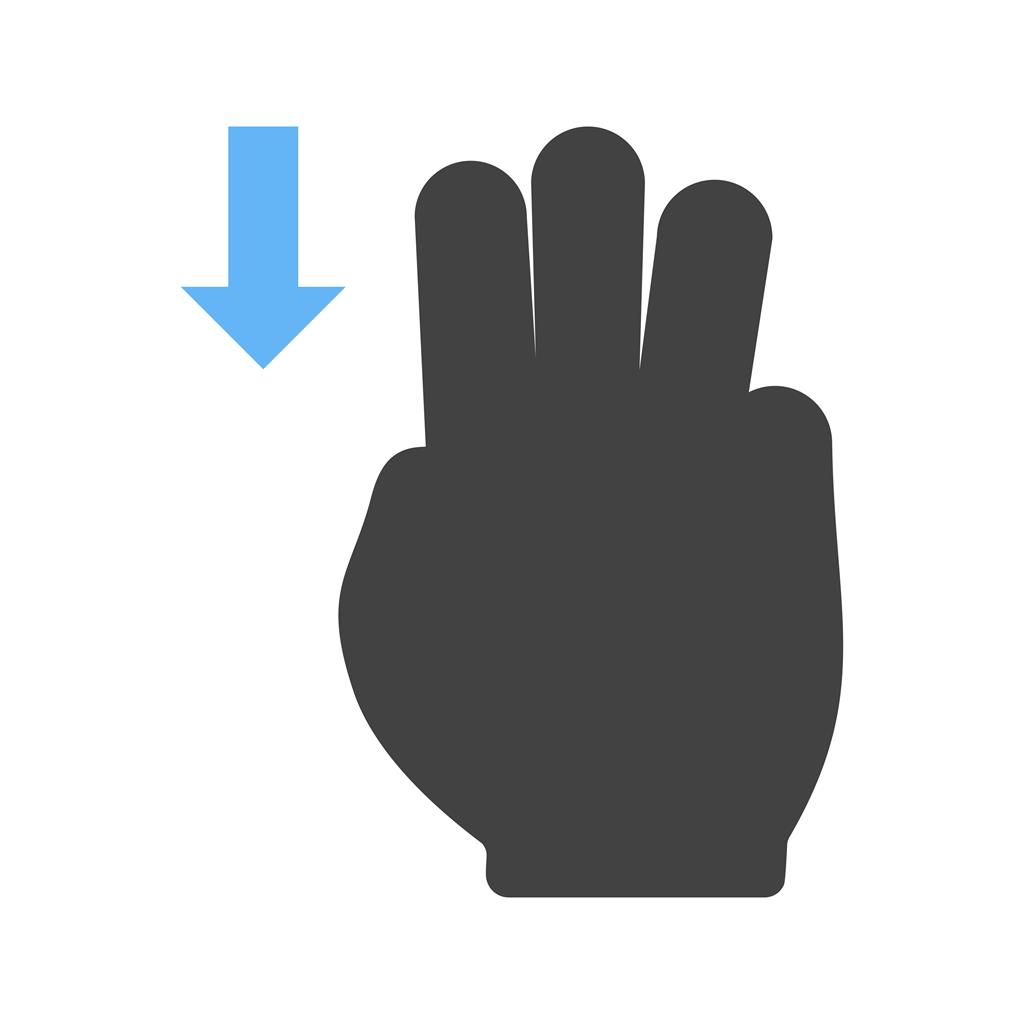 Three Fingers Up Blue Black Icon
