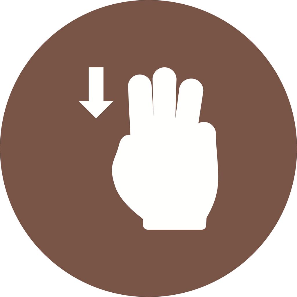 Three Fingers Up Flat Round Icon