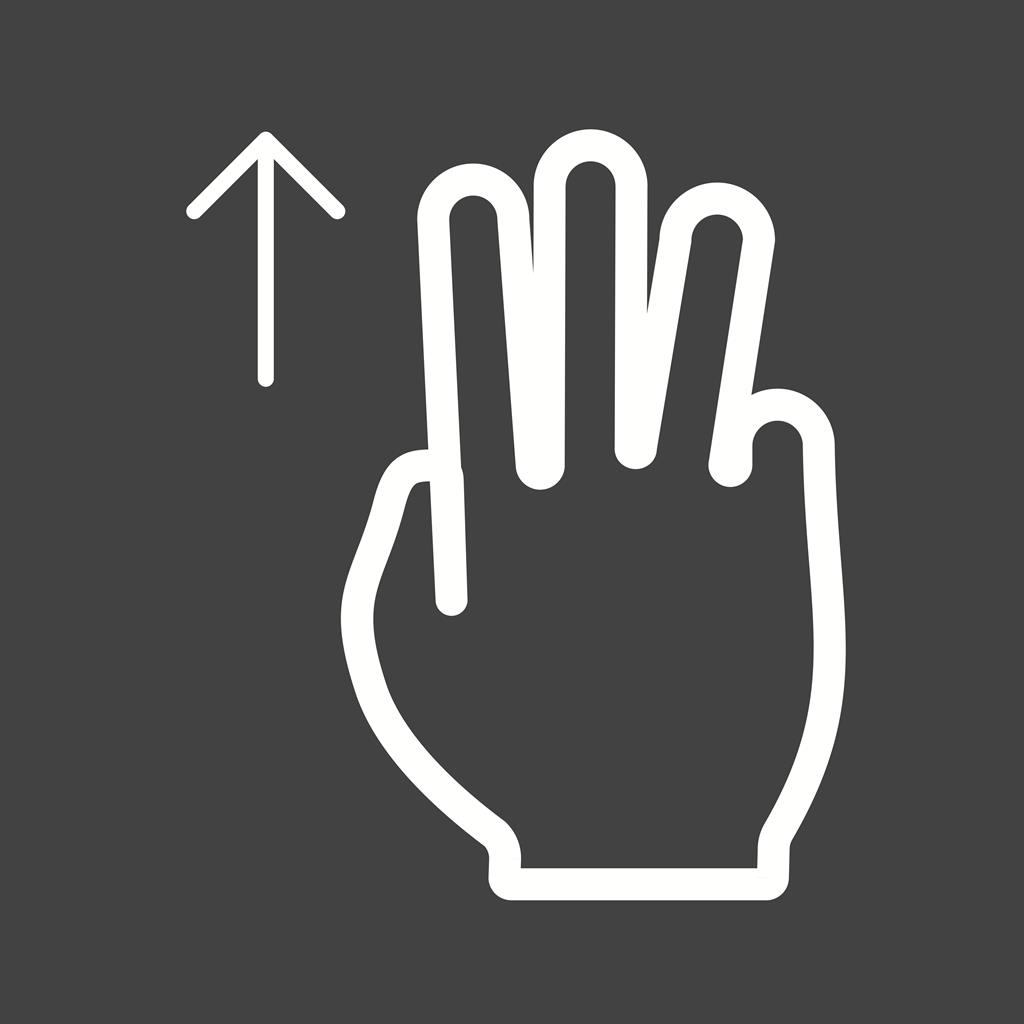 Three Fingers Down Line Inverted Icon