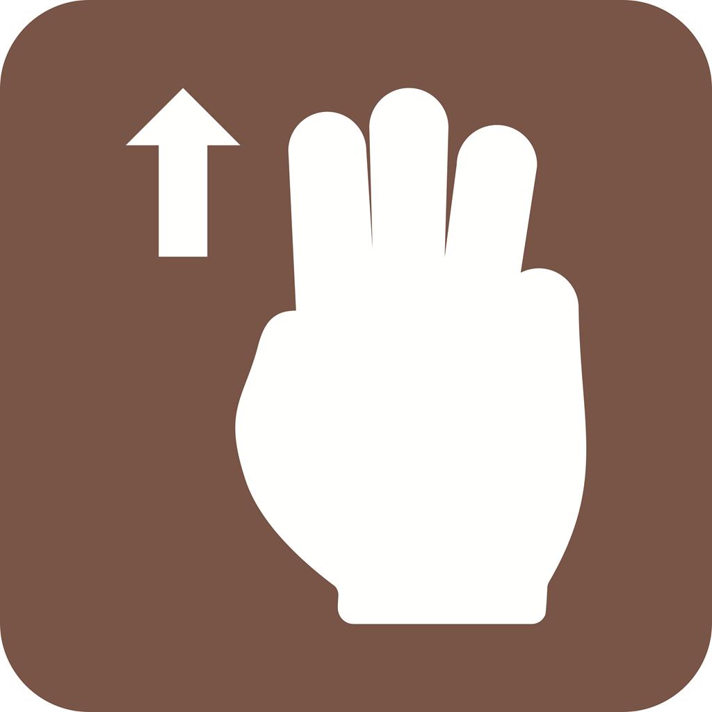 Three Fingers Down Flat Round Corner Icon