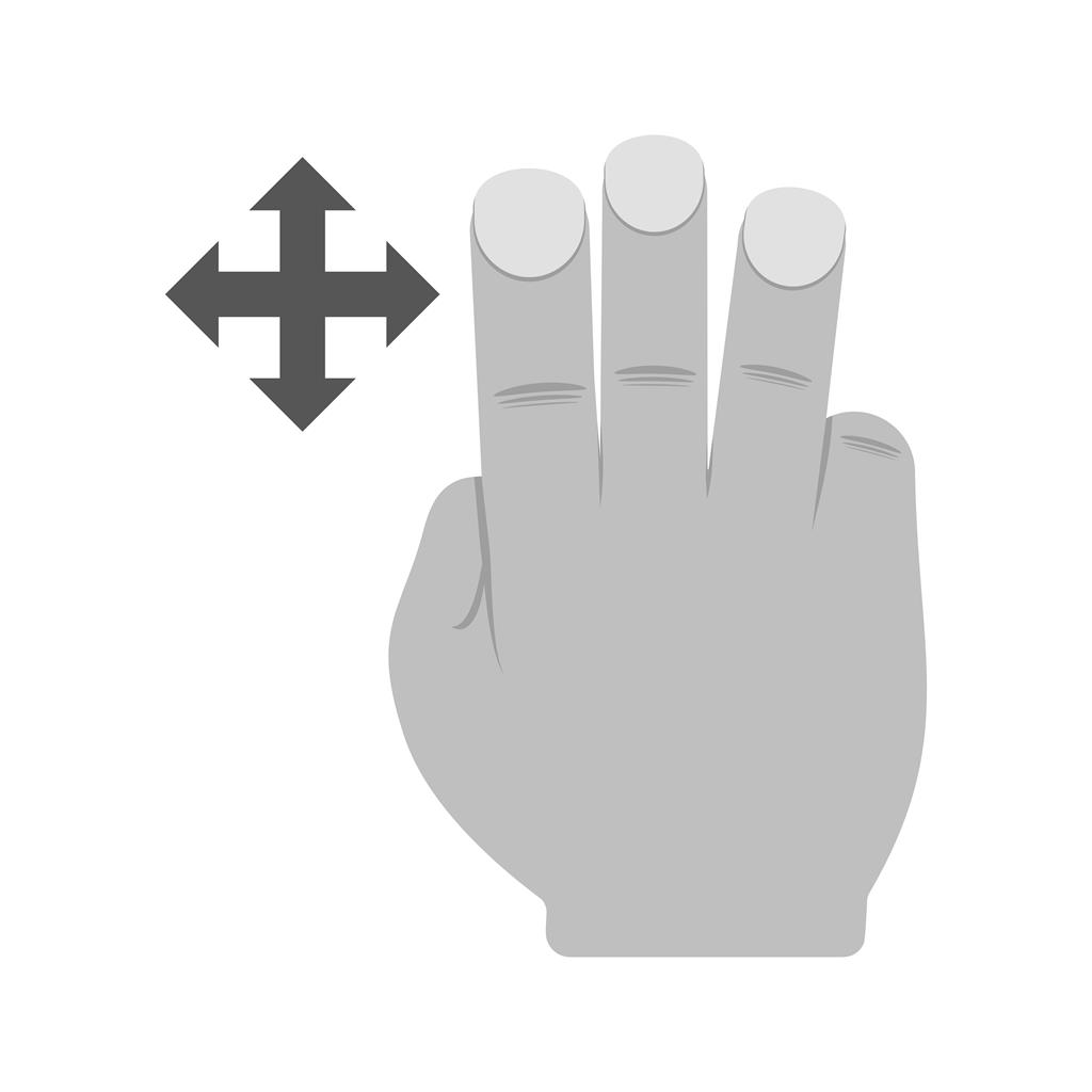 Three Fingers Move Greyscale Icon