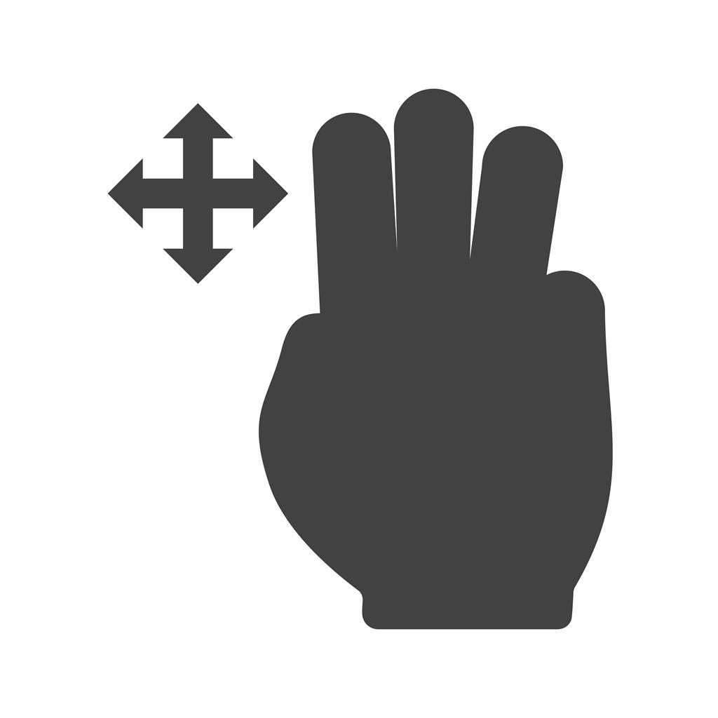 Three Fingers Move Glyph Icon