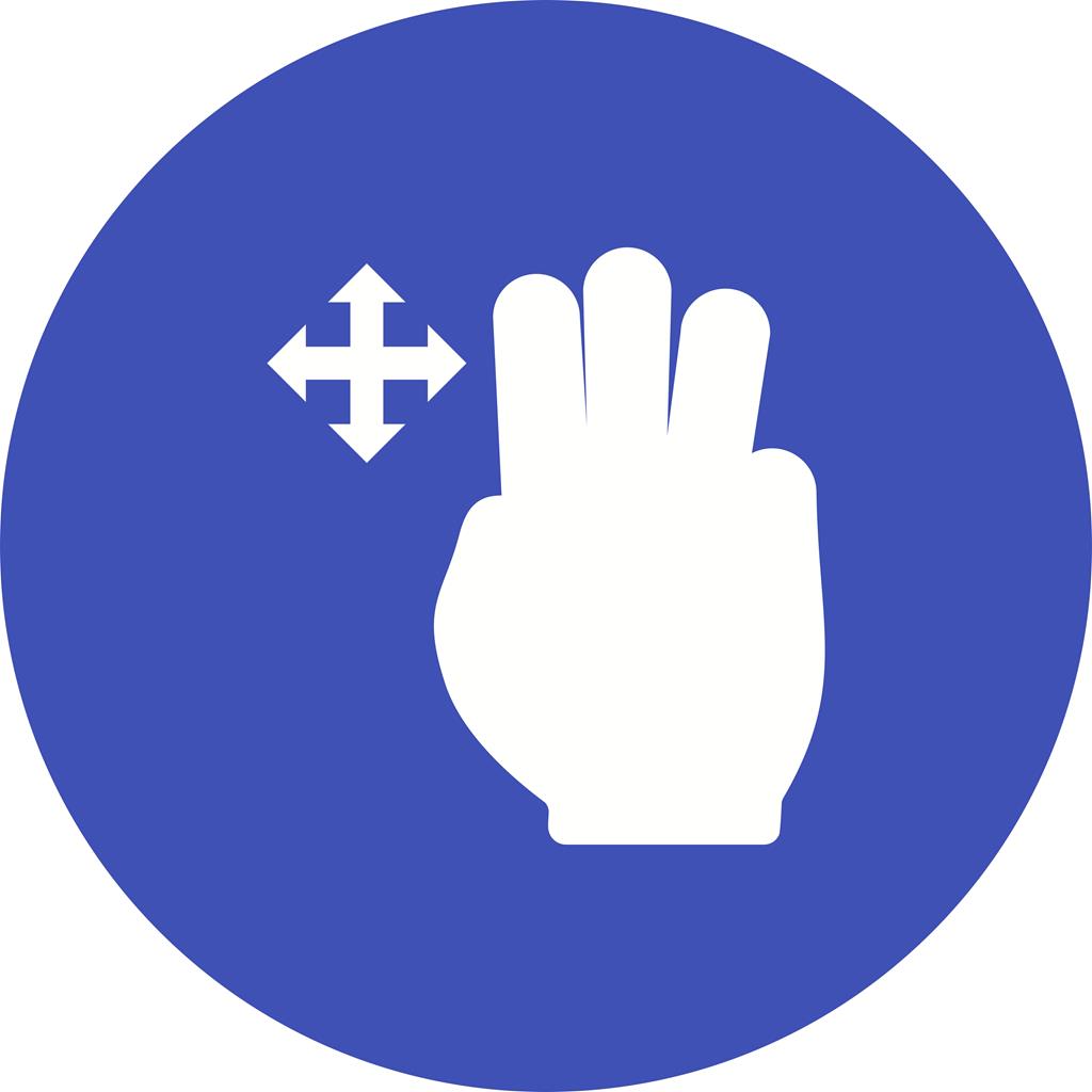 Three Fingers Move Flat Round Icon