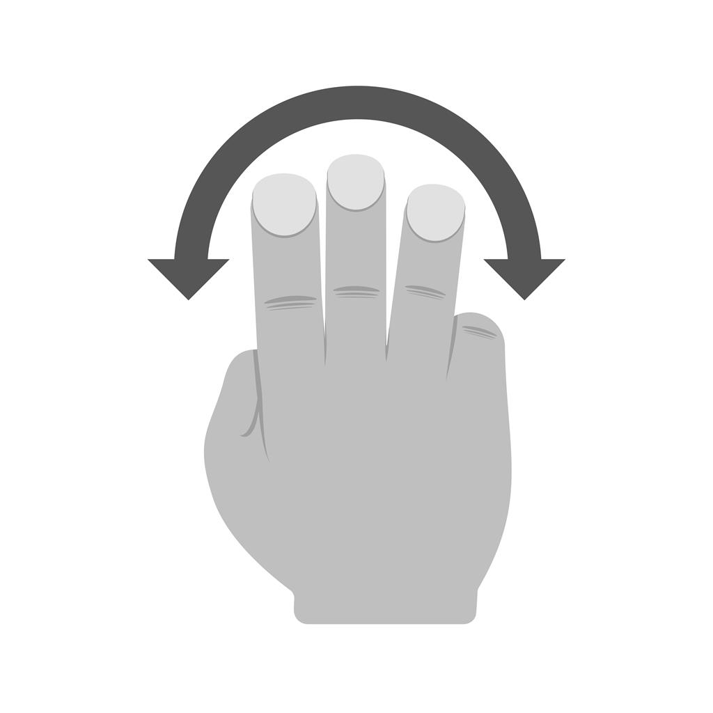 Three Fingers Rotate Greyscale Icon