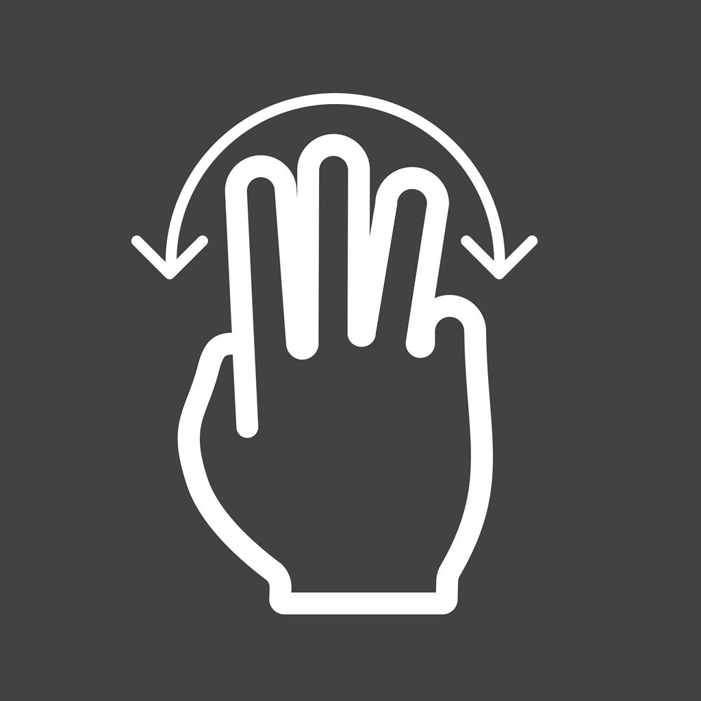 Three Fingers Rotate Line Inverted Icon