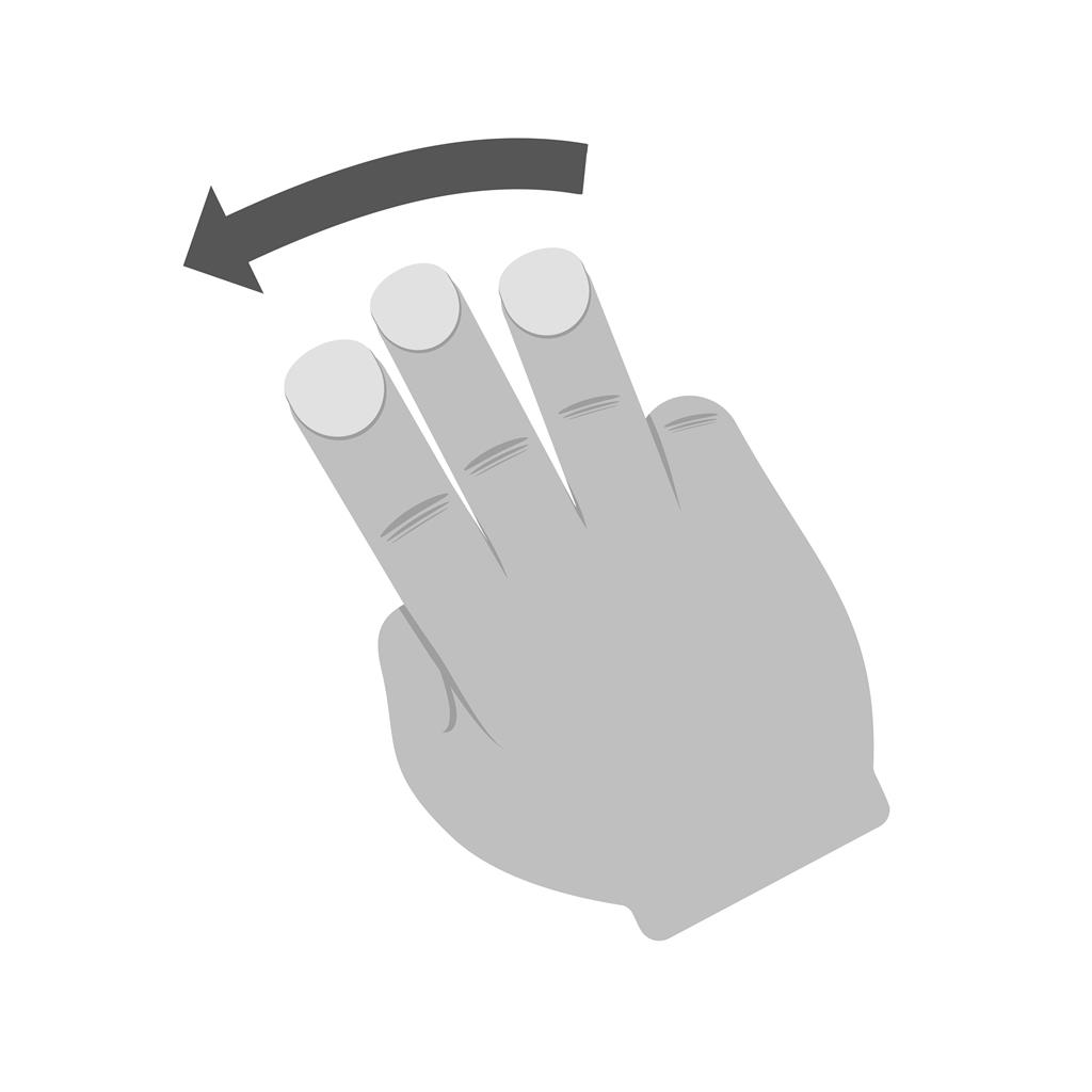 Three Fingers Left Greyscale Icon