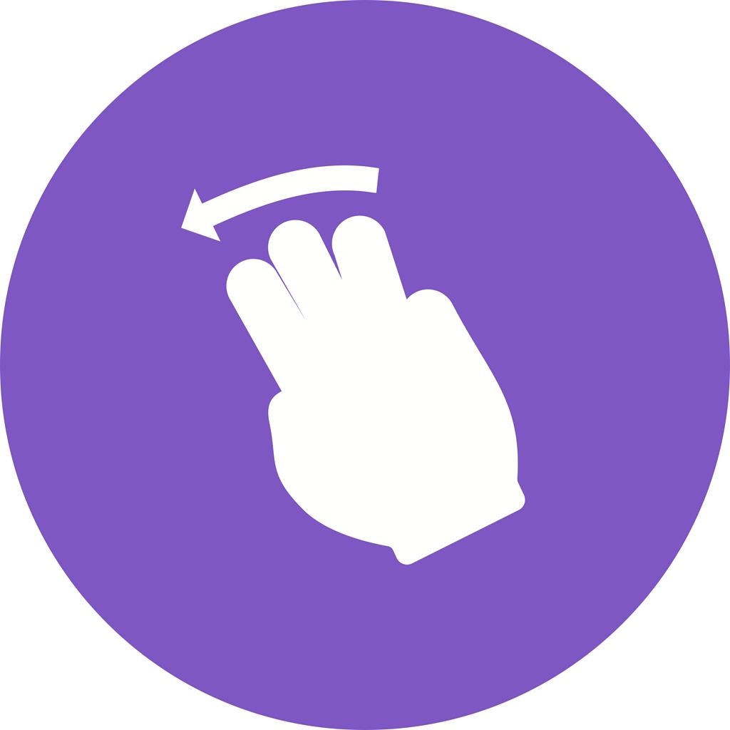 Three Fingers Left Flat Round Icon