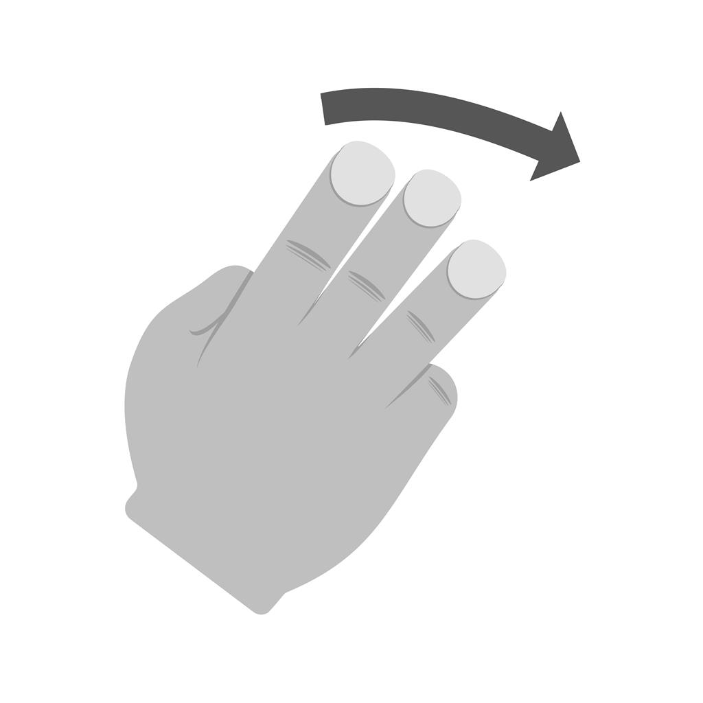 Three Fingers Right Greyscale Icon