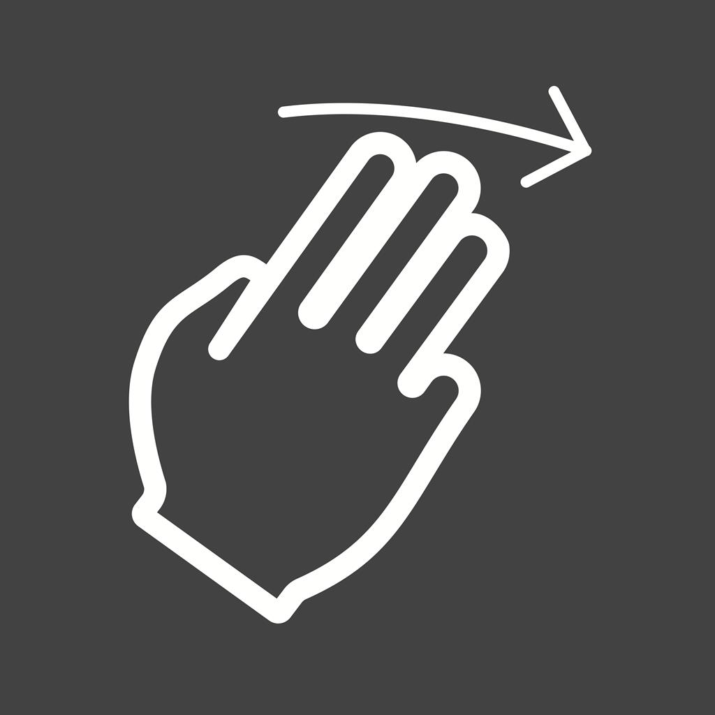 Three Fingers Right Line Inverted Icon
