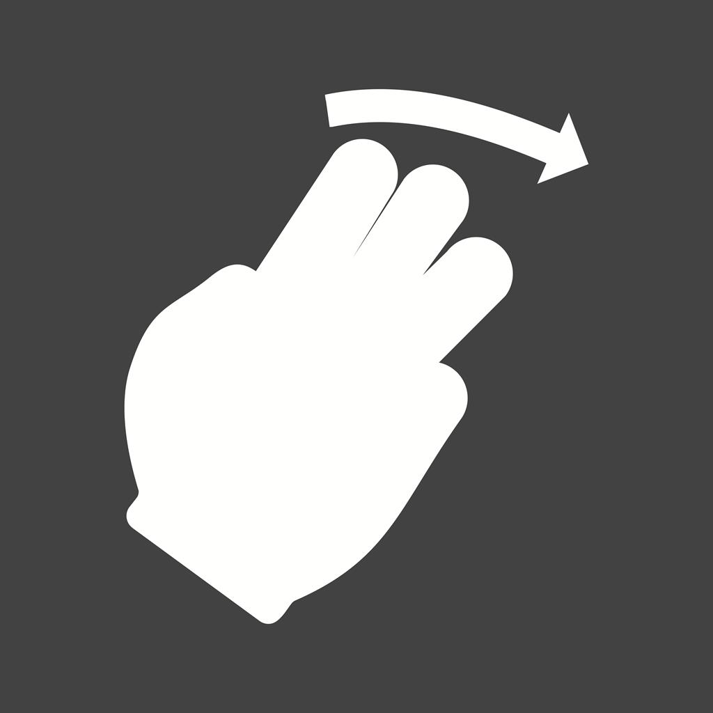 Three Fingers Right Glyph Inverted Icon