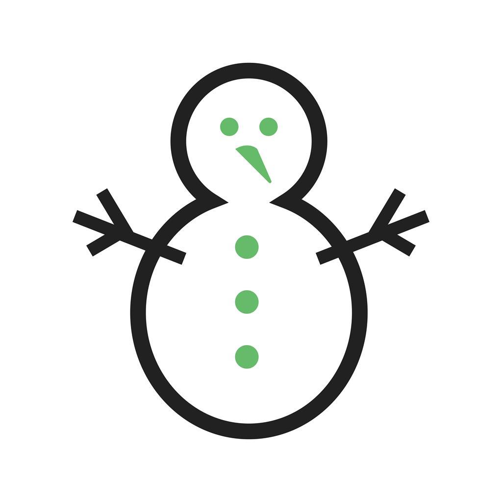 Snowman I Line Green Black Icon