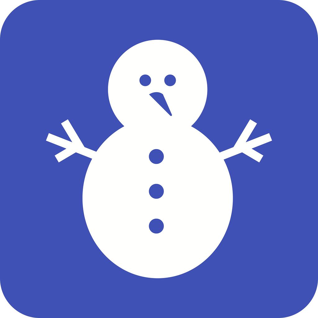 Snowman I Flat Round Corner Icon