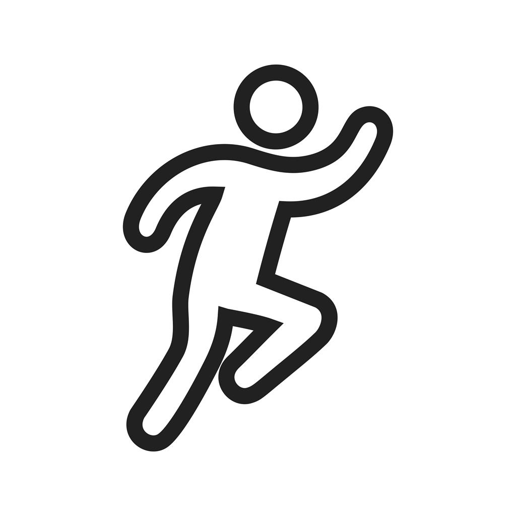 Running Person Line Icon - IconBunny