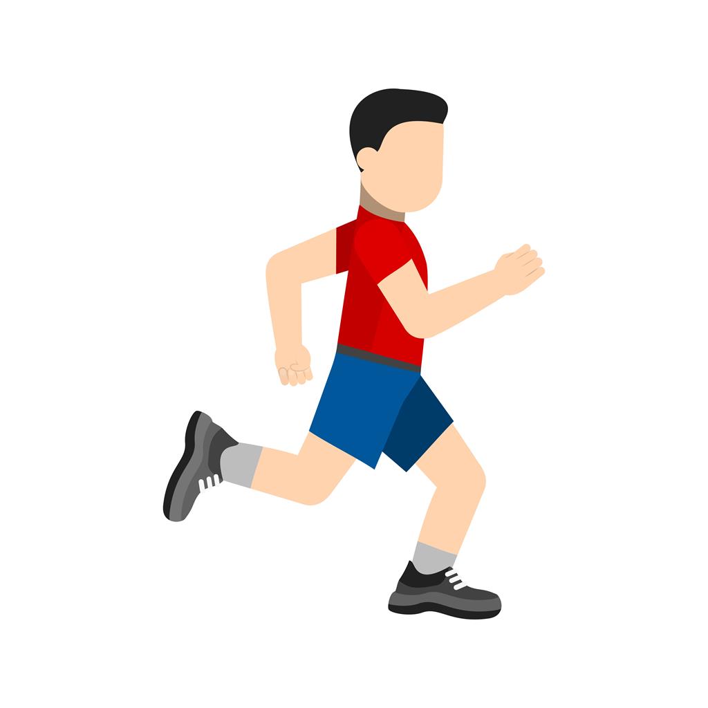 Running Person Flat Multicolor Icon - IconBunny