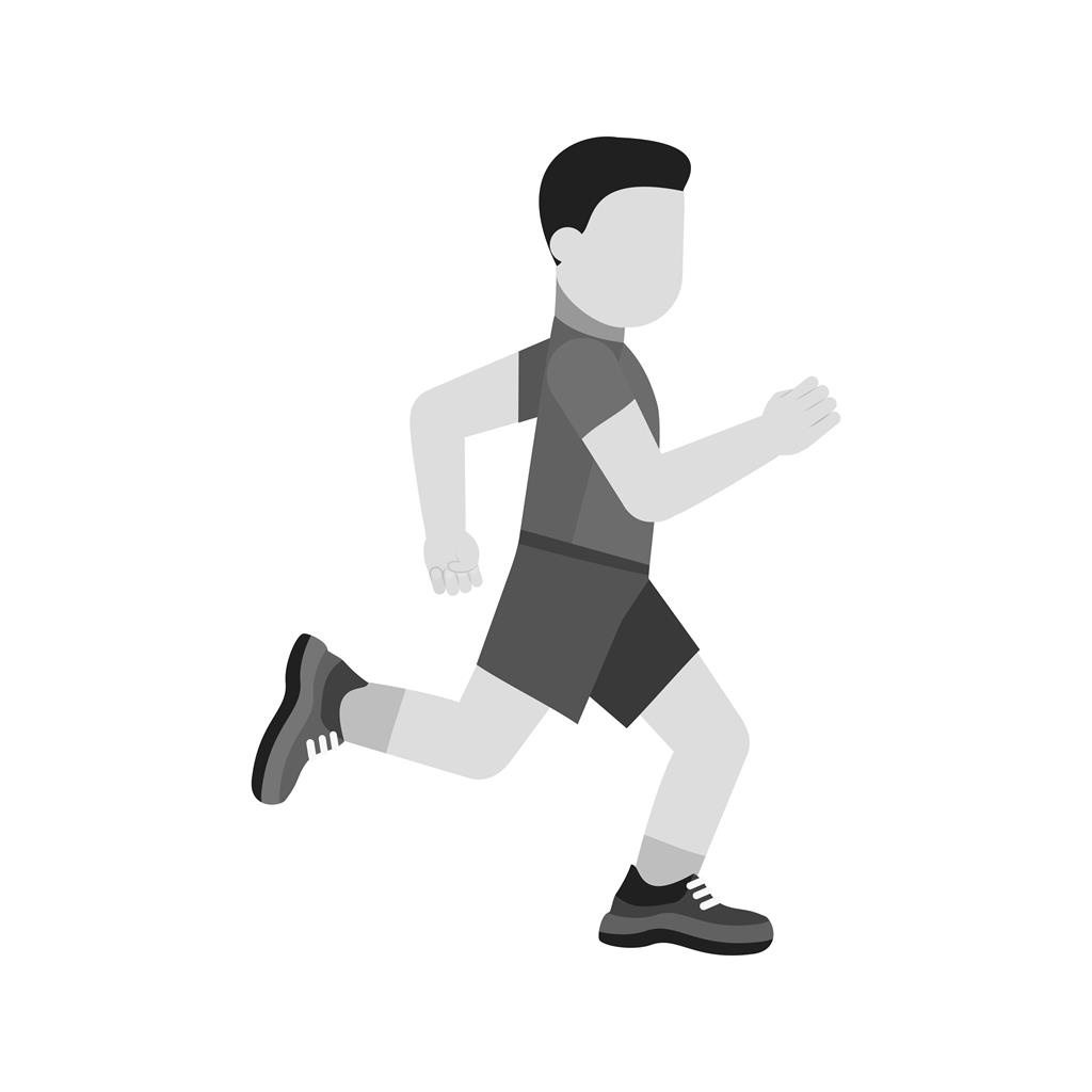 Running Person Greyscale Icon - IconBunny