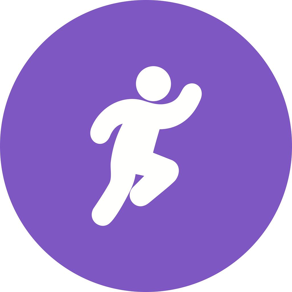 Running Person Flat Round Icon - IconBunny