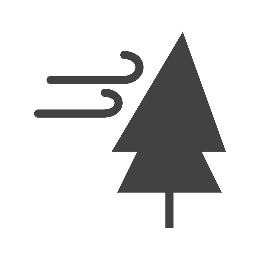 Tree with Wind Glyph Icon