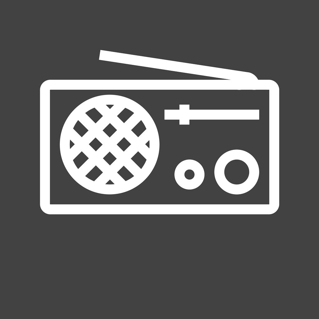 Radio Line Inverted Icon - IconBunny