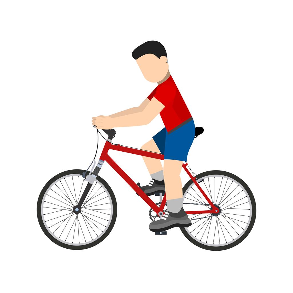 Cycling Person Flat Multicolor Icon - IconBunny